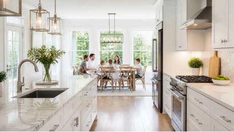 Family enjoying clean home image
